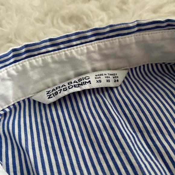 Zara Pin Striped Button Shirt - Picture 3 of 4